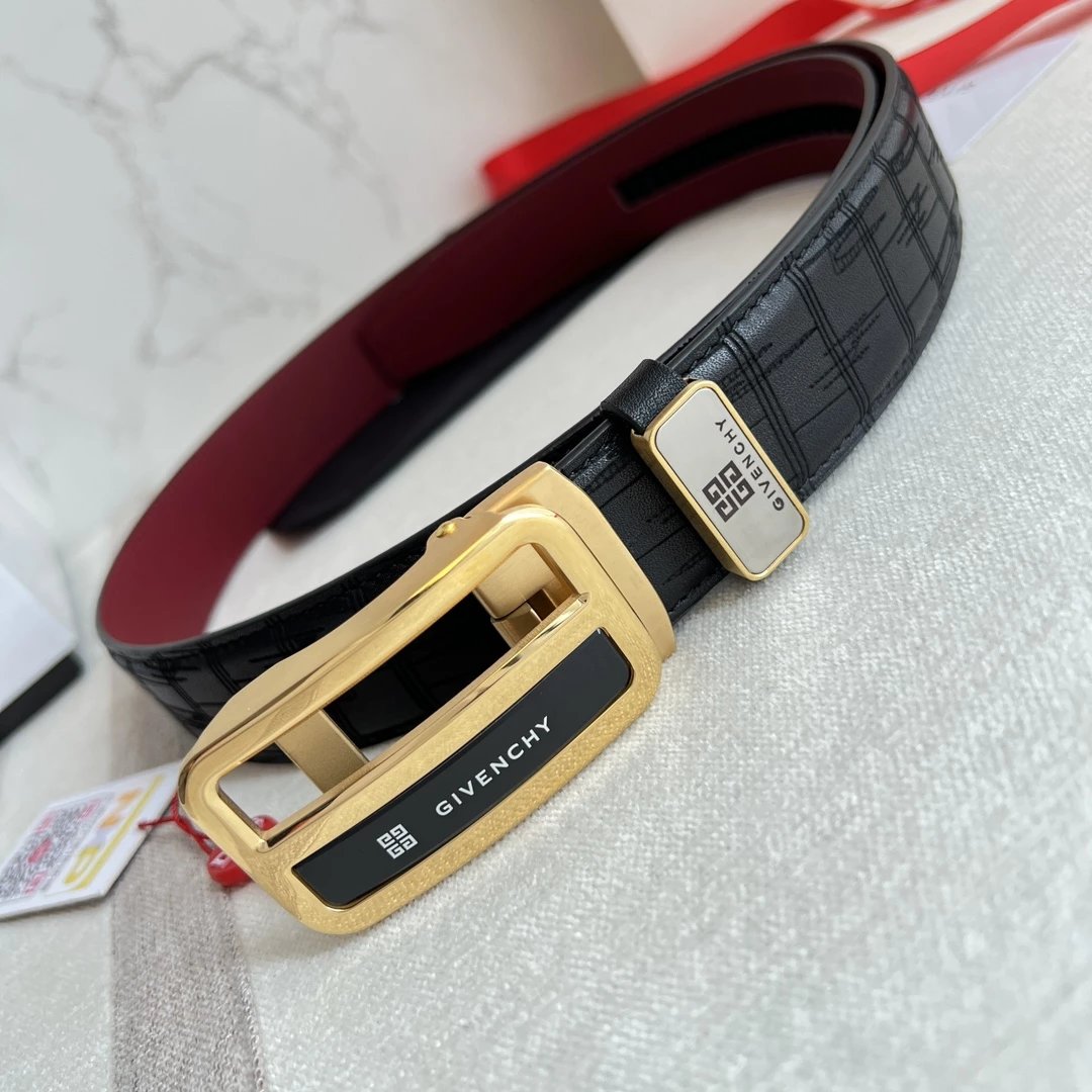 Givenchy 4G Logo Buckle Belt Black Leather Belt - 9