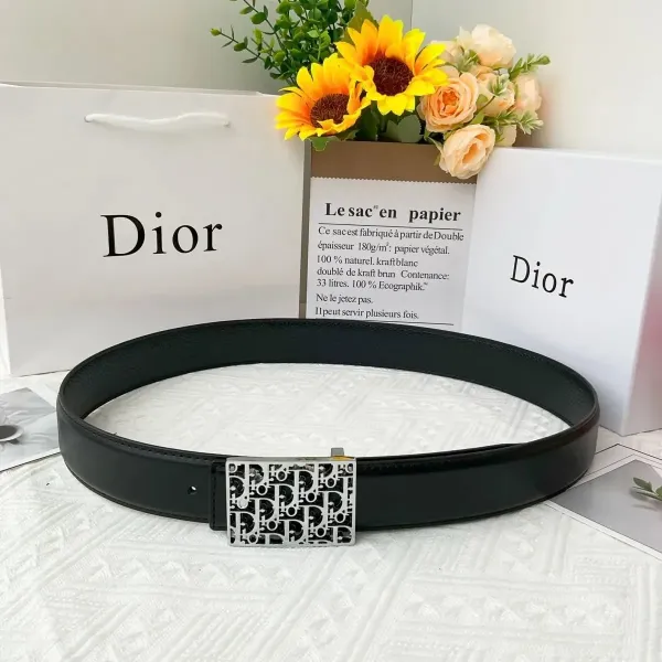 Dior Oblique Canvas Belt Black and Beige - 12