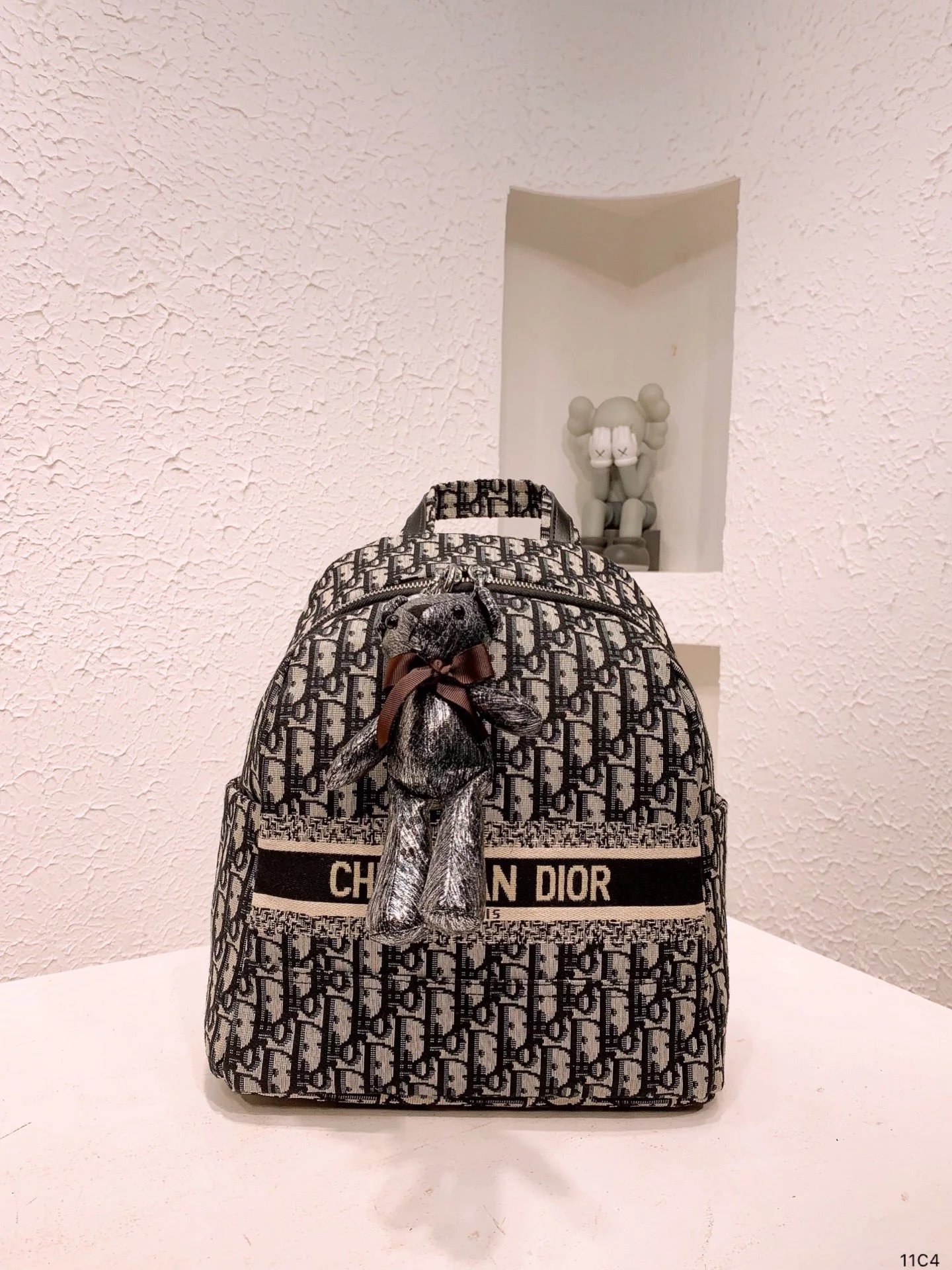 Dior Oblique Monogram Canvas Mini Backpack Beige Navy - 8