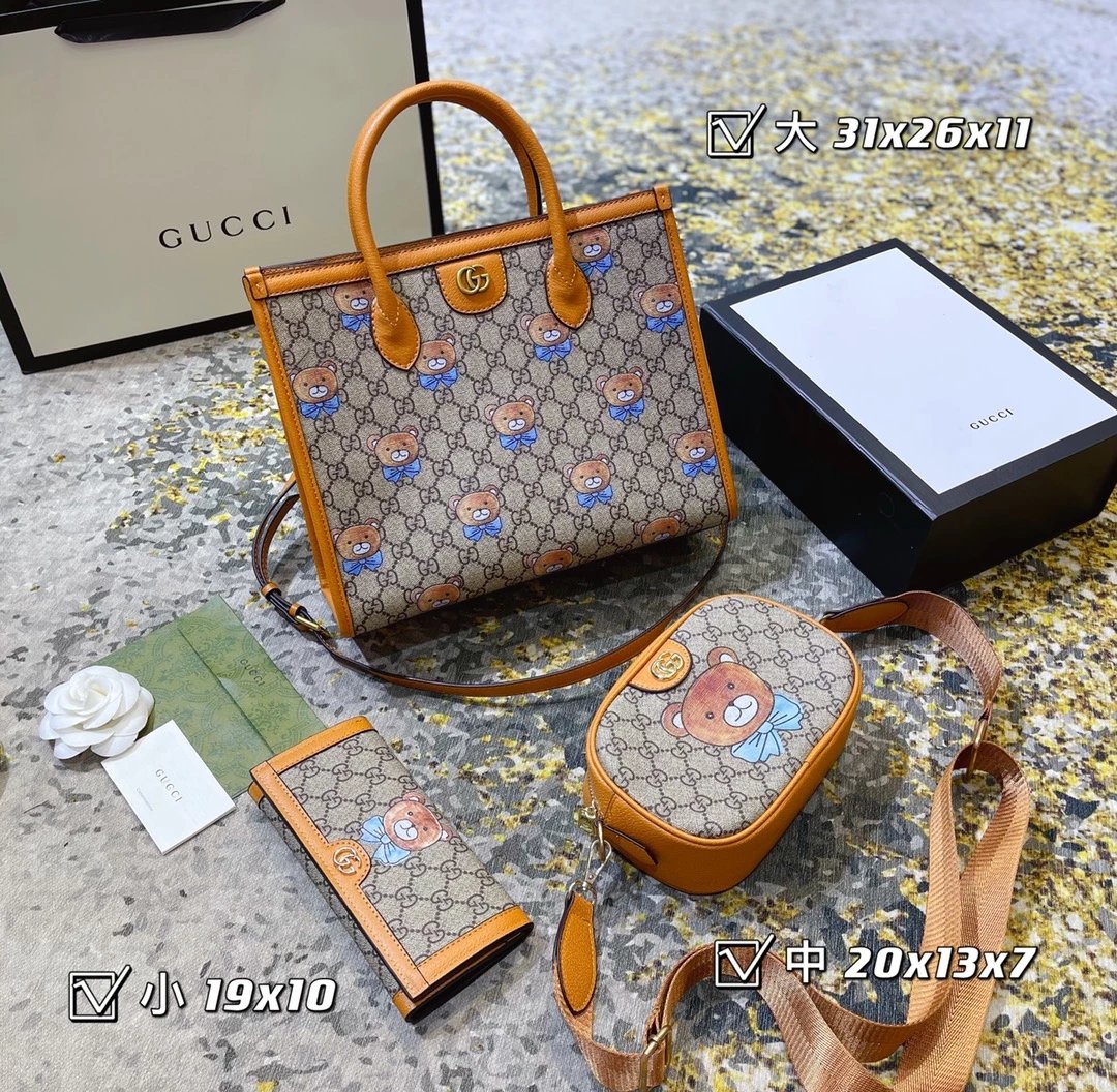 Gucci GG Marmont Mini Backpack and Wallet Set Beige Canvas with Red-Green Web - 6