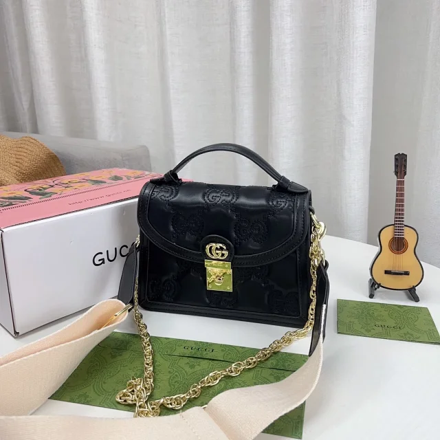 Gucci Crossbody Bags Top-handle flap bag with Double G hardware product detail image 4