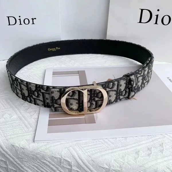Dior Oblique Canvas Belt Black and Beige - 22
