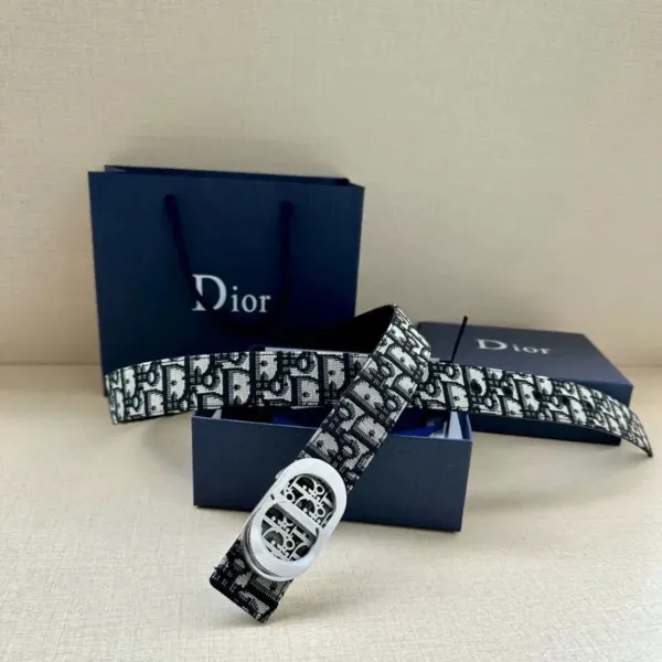 Dior Oblique Canvas Belt Black and Beige - 13