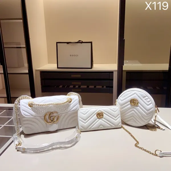 Gucci GG Marmont Canvas Set Beige Monogram Bag Collection Handbags - 13