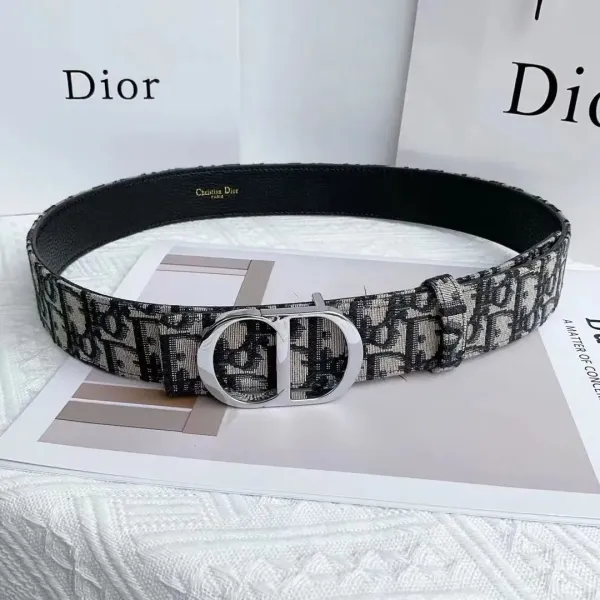 Dior Oblique Canvas Belt Black and Beige - 23