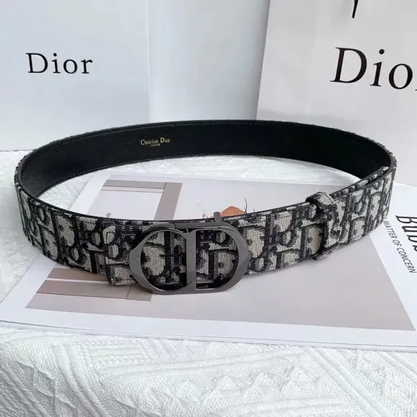 Dior Oblique Canvas Belt Black and Beige - 21