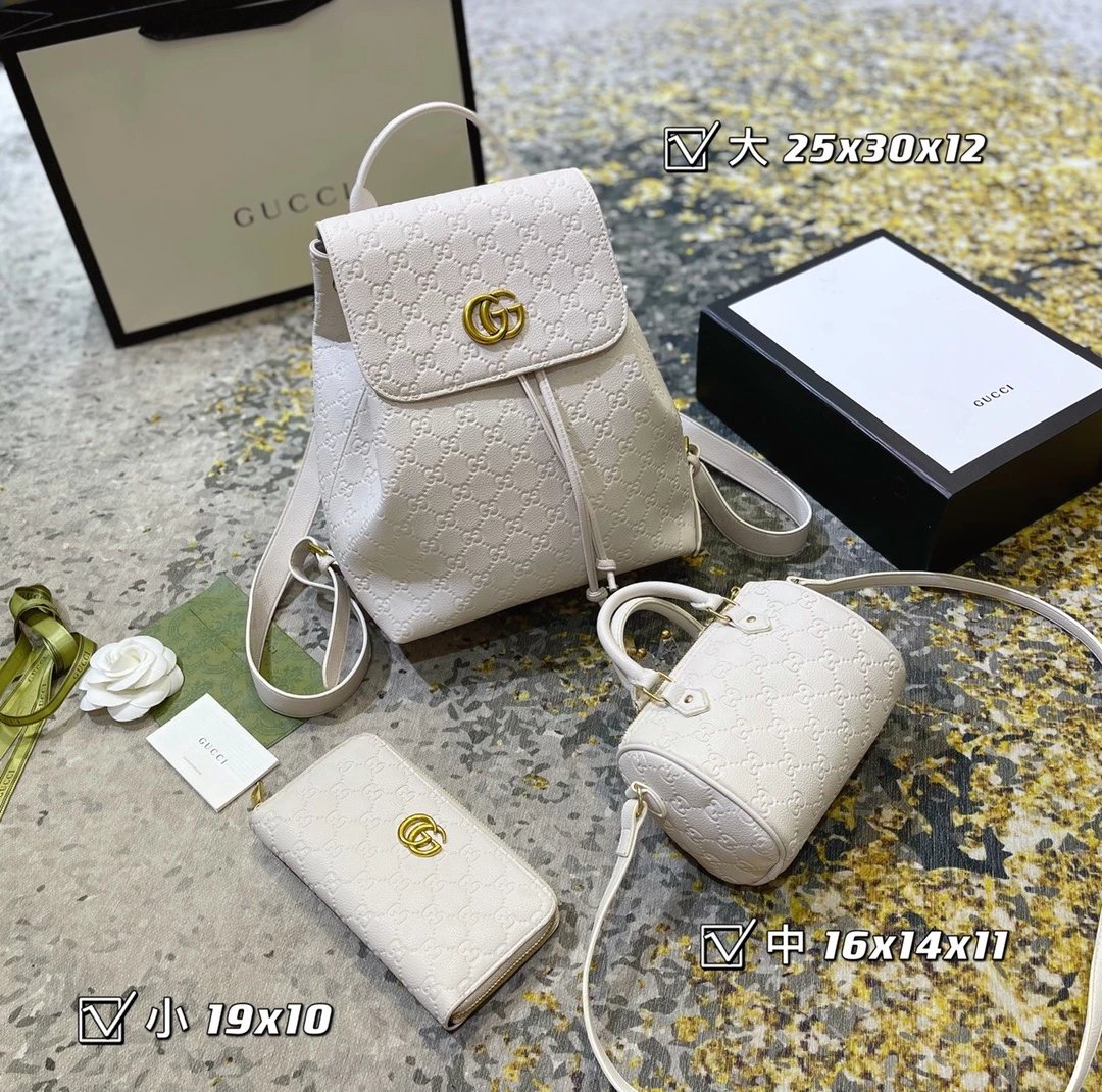 Gucci GG Marmont Mini Backpack Beige Leather Backpack - 8