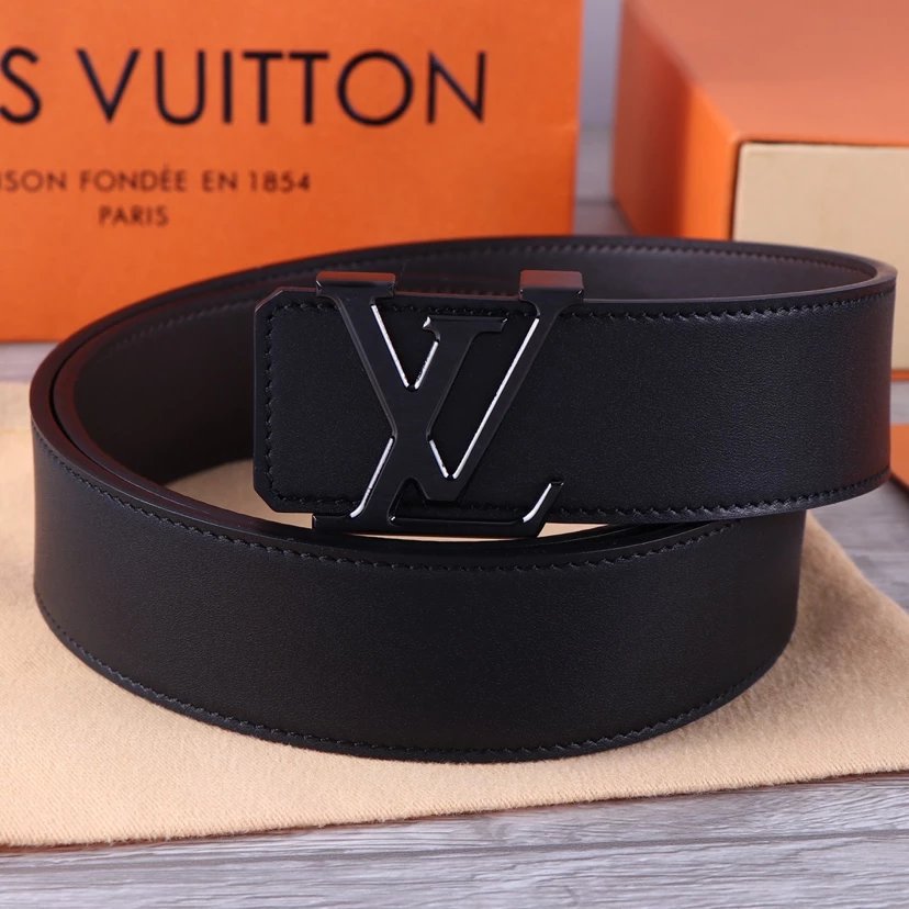 Louis Vuitton Reversible Monogram Belt Brown / Gold Leather Belt - 10