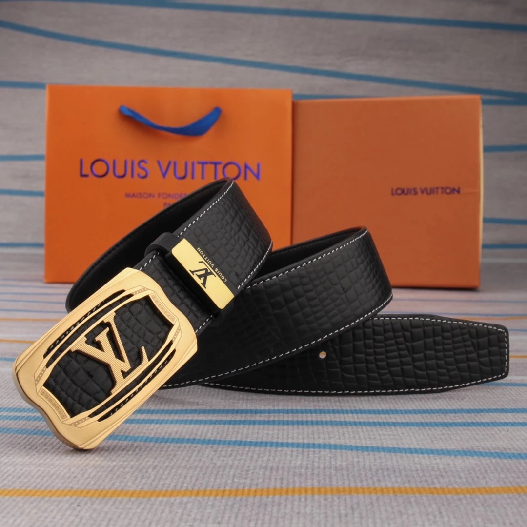 Louis Vuitton Reversible Monogram Belt Brown / Gold Leather Belt - 13