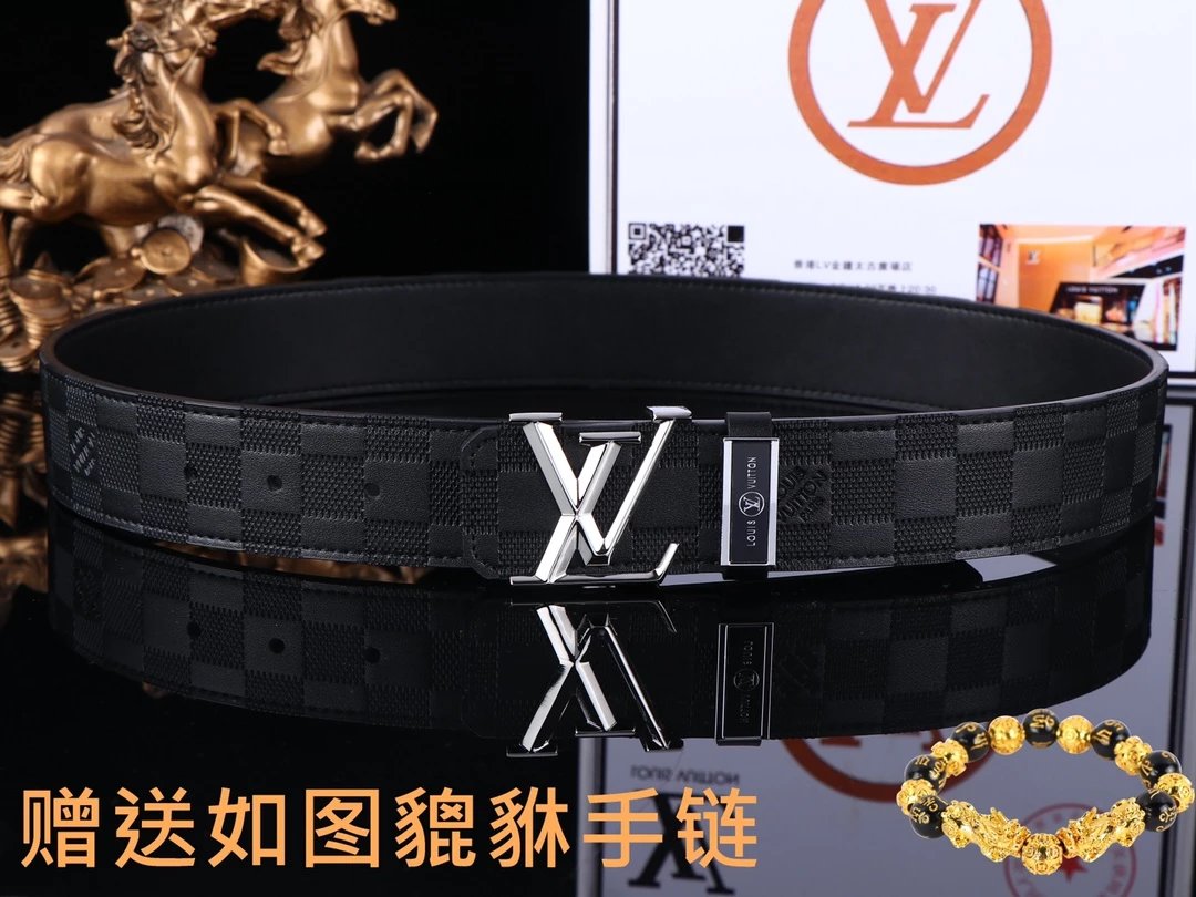 Louis Vuitton LV Initiales Belt Mint Green Monogram Print Leather Belt - 9