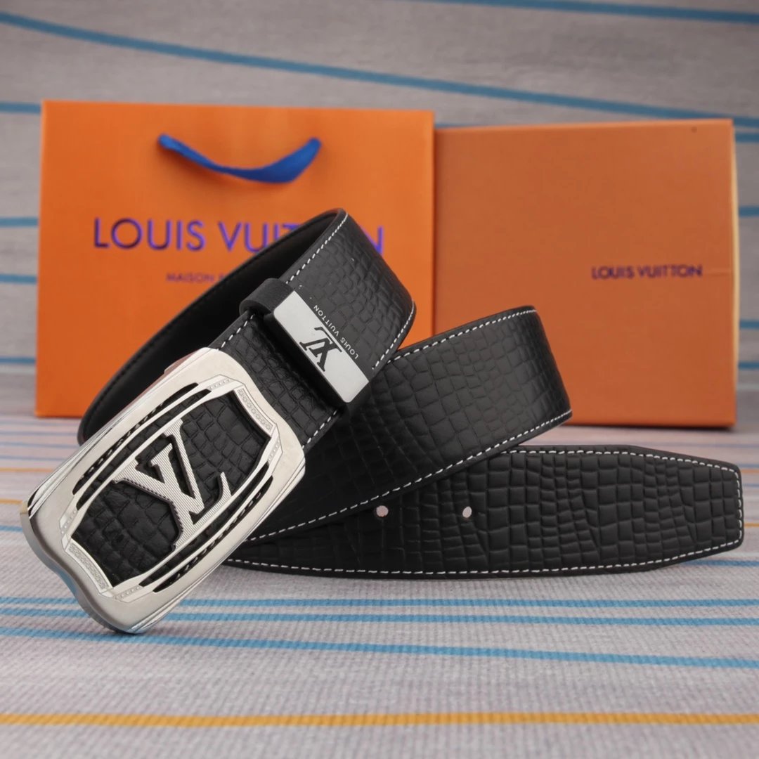 Louis Vuitton Reversible Monogram Belt Brown / Gold Leather Belt - 14