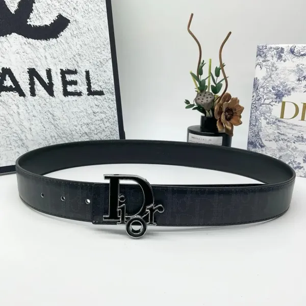 Dior Oblique Canvas Belt Black and Beige - 5