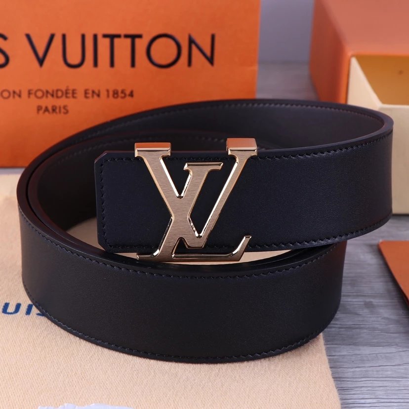 Louis Vuitton Reversible Monogram Belt Brown / Gold Leather Belt - 9