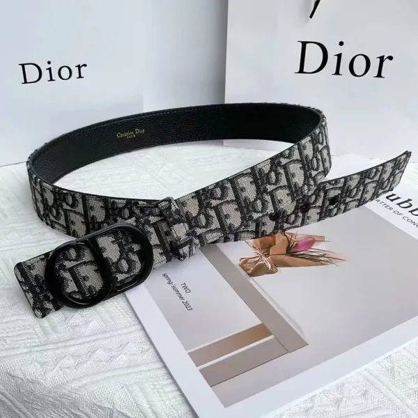 Dior Oblique Canvas Belt Black and Beige - 25