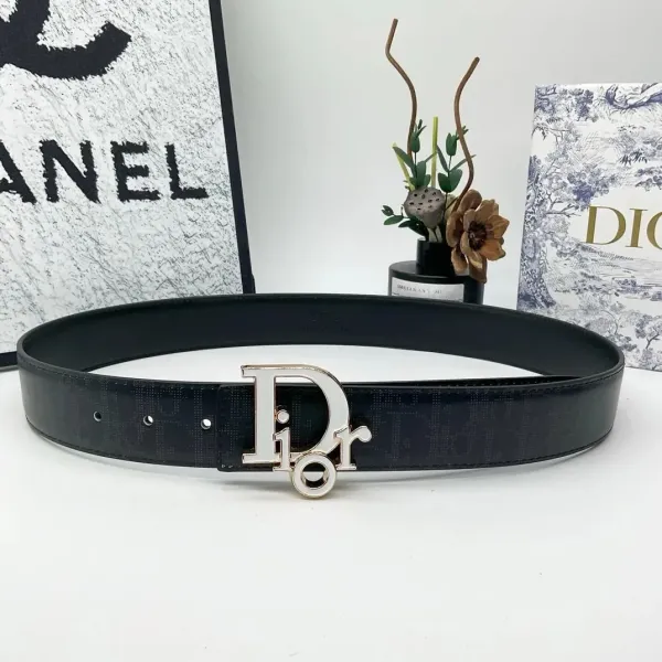 Dior Oblique Canvas Belt Black and Beige - 3