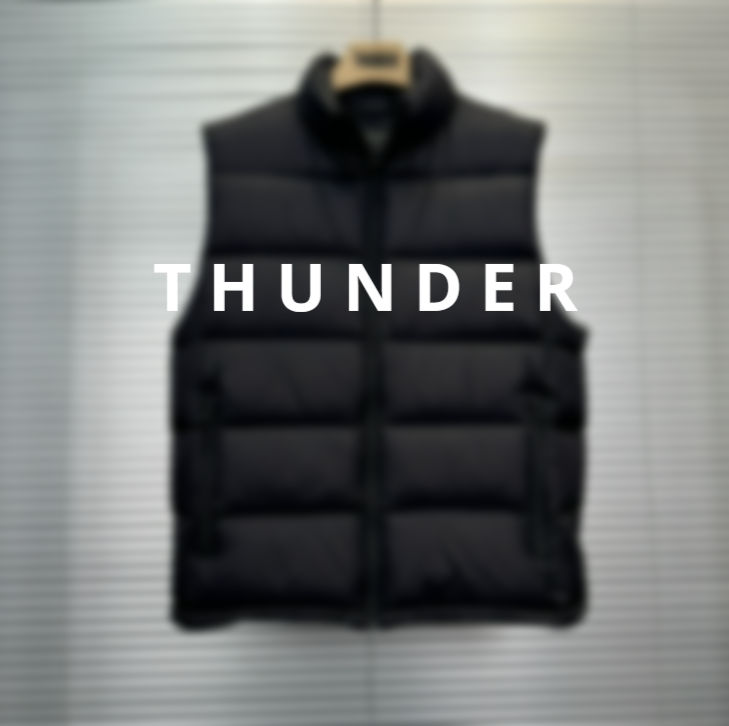 Back collar loop embroidered letter down vest