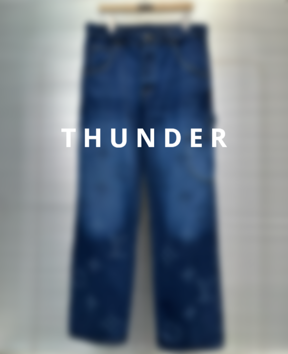 Blue Burnout Print Cargo Pants