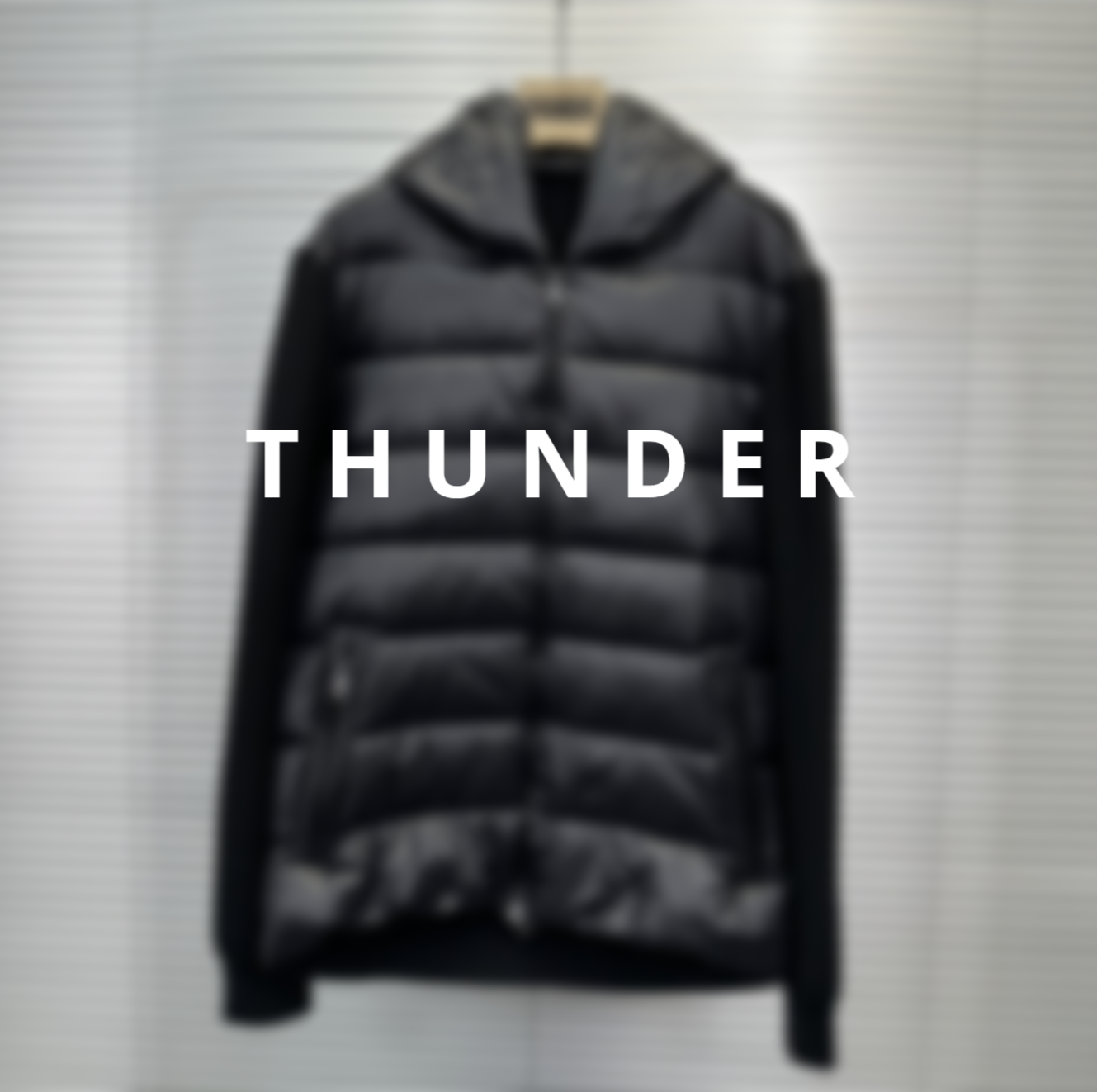 MC hat letter splicing woolen down jacket