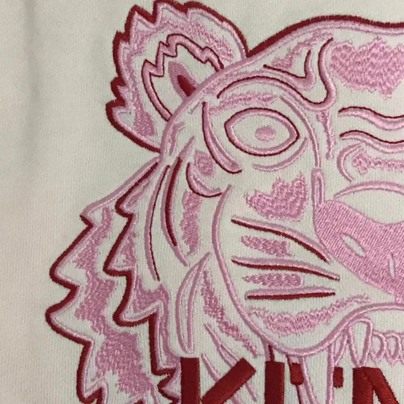 Kenzo Tiger Embroidered White Hoodie - 26