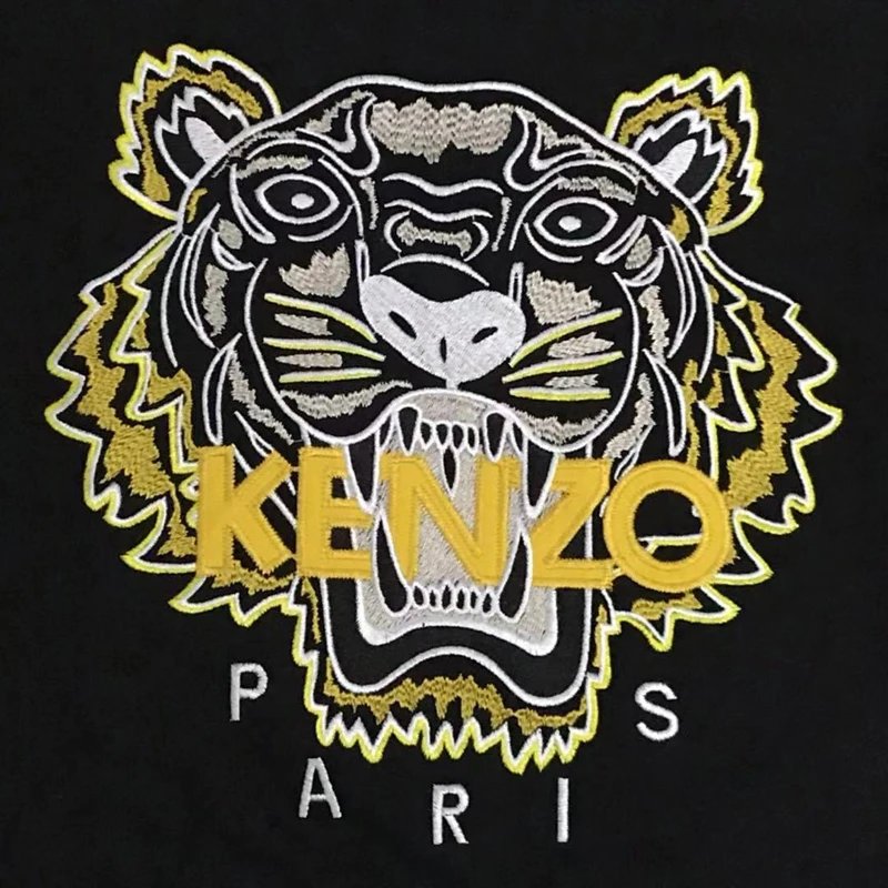 Kenzo Tiger Embroidered White Hoodie - 25