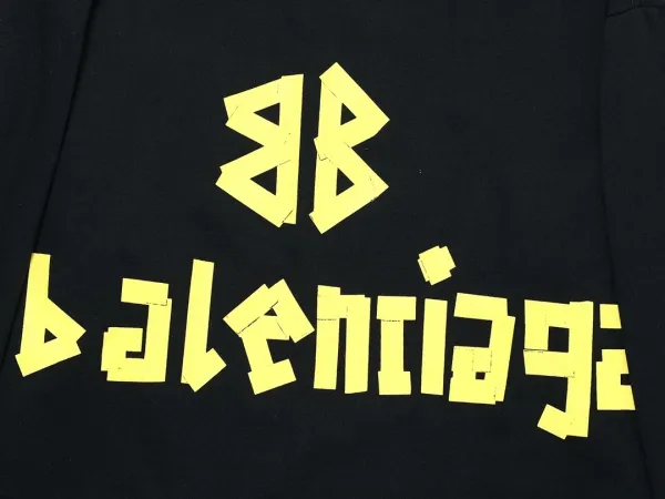 Balenciaga BB Logo Print Black Hoodie - 20