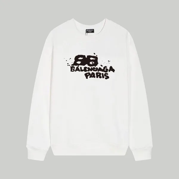Balenciaga BB Logo Print Black Hoodie - 27