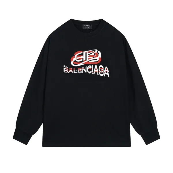 Balenciaga BB Logo Print Black Hoodie - 24