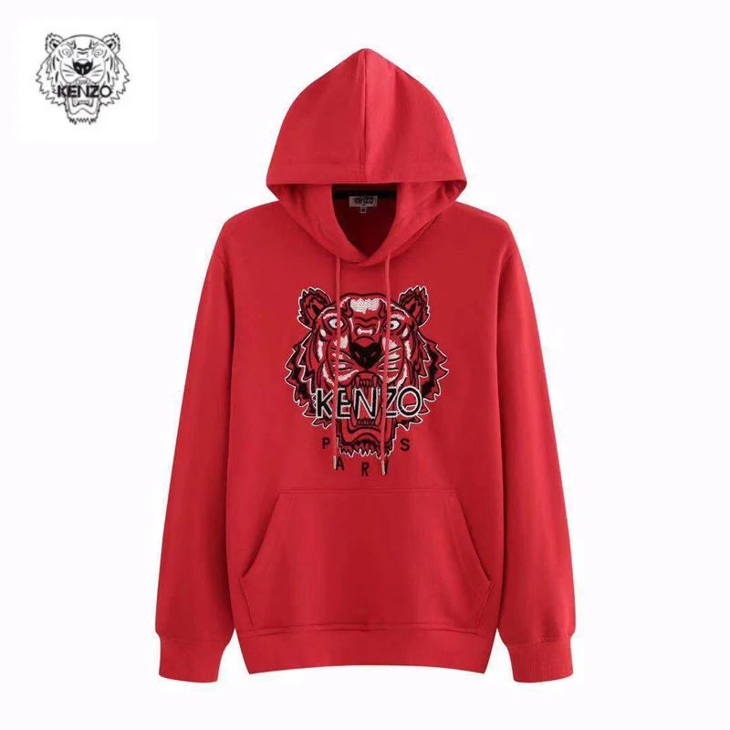Kenzo Tiger Embroidered White Hoodie - 19