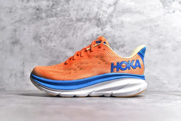 Hoka Clifton 9 Blue Orange Running Shoes - 21