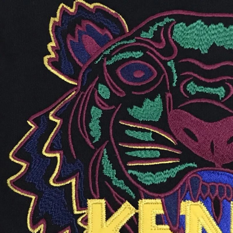 Kenzo Tiger Embroidered White Hoodie - 20
