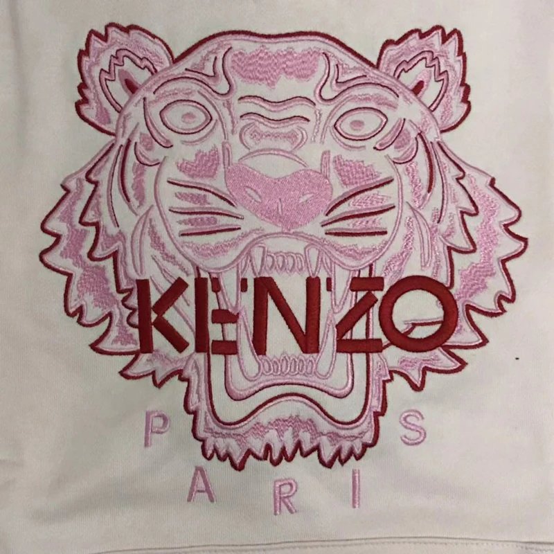 Kenzo Tiger Embroidered White Hoodie - 28
