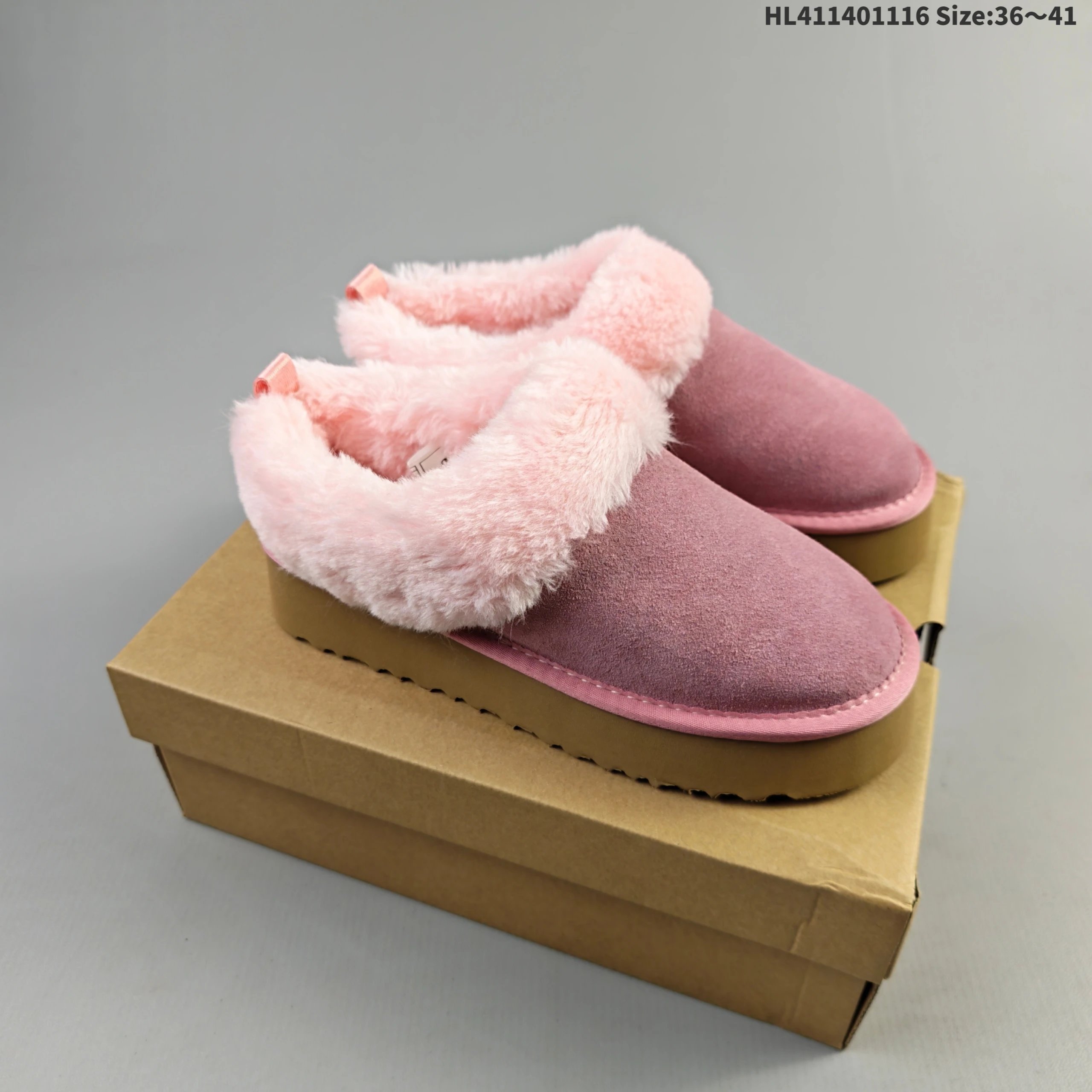 UGG Classic Fluff Mini Pink Suede Slippers