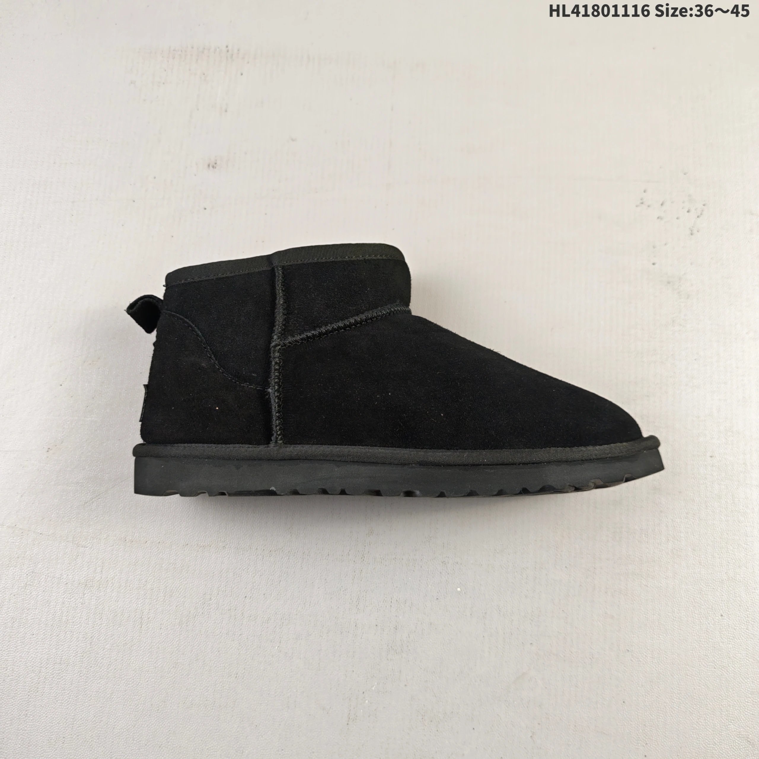 UGG Classic Mini Black Suede Snow Boots