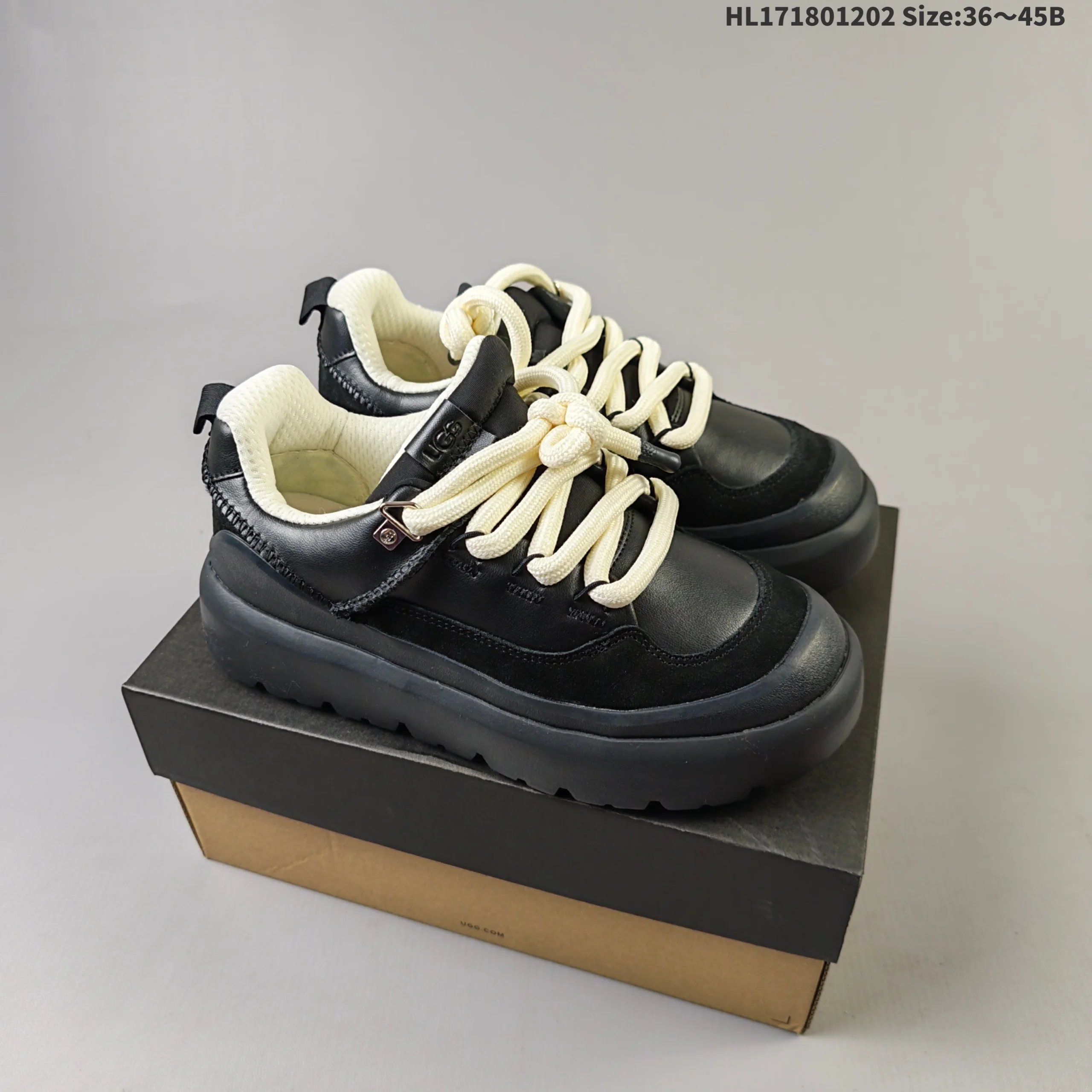 UGG Chunky Platform Sneakers Black with Cream Laces