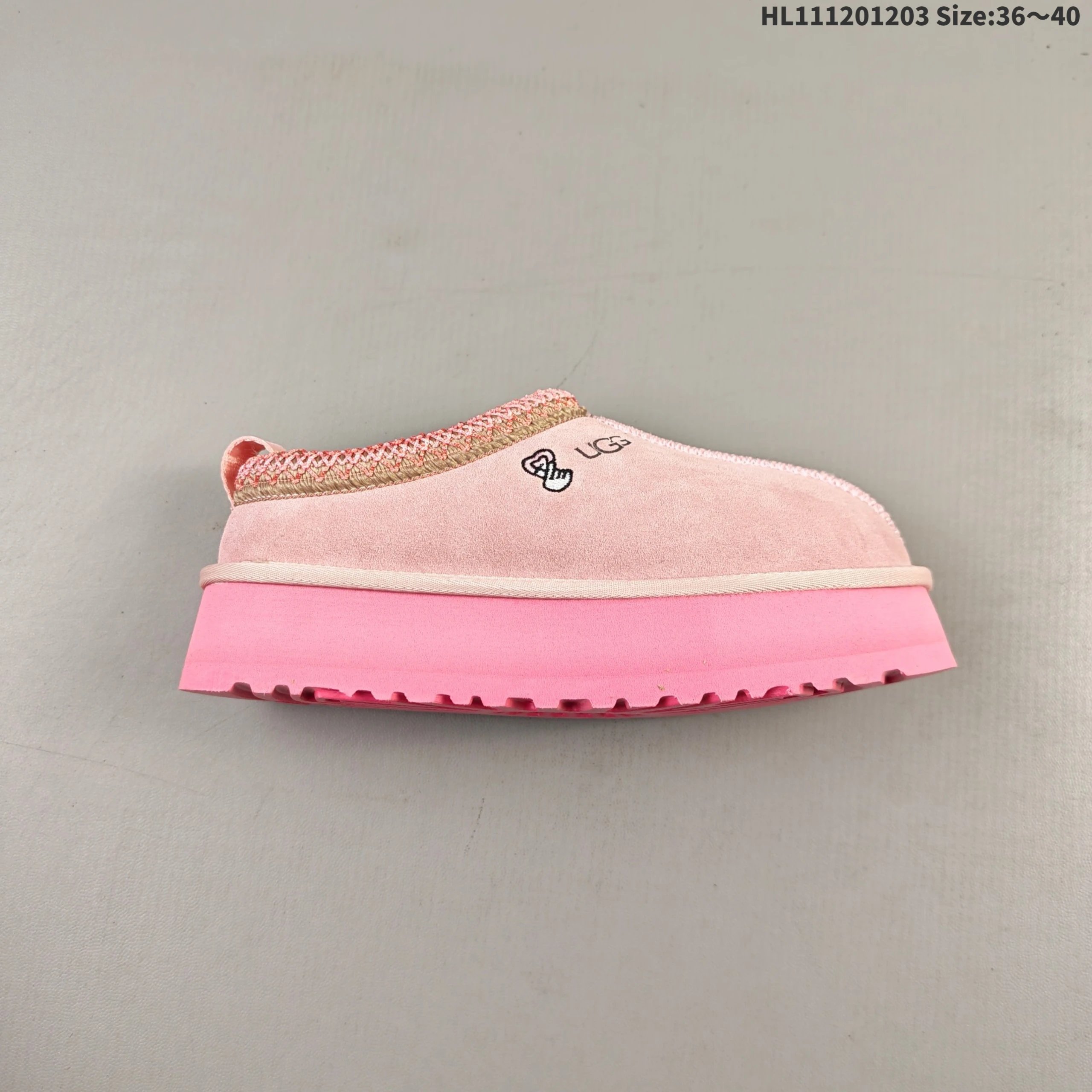 UGG x Off-White Platform Slipper Pink Suede Shoes