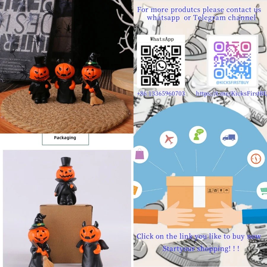 Halloween Pumpkin Figurine Orange Costume Decor