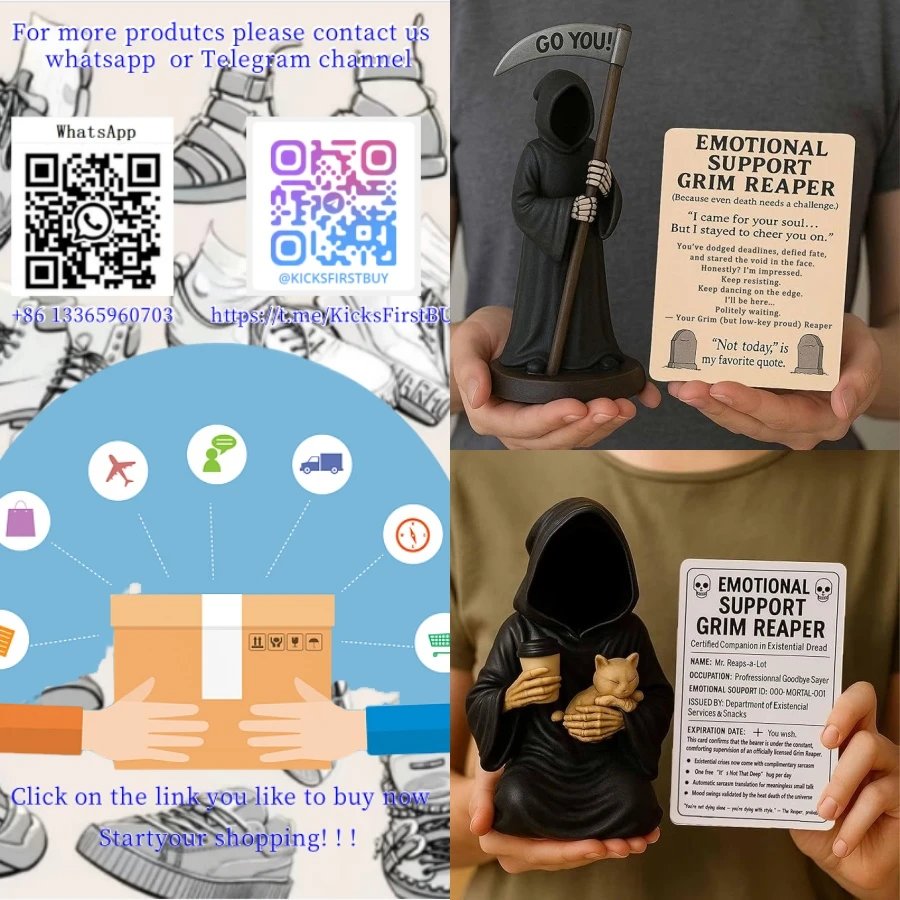 Emotional Support Grim Reaper Black Figurine Collectible