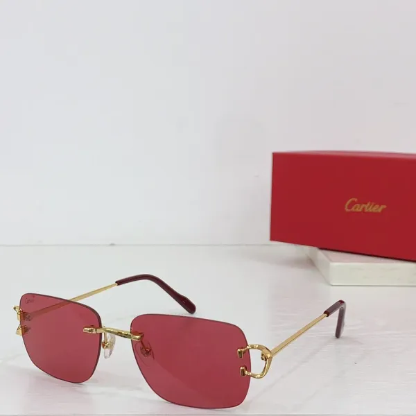 Cartier Santos de Cartier Sunglasses Gold Brown Gradient Rimless - 2