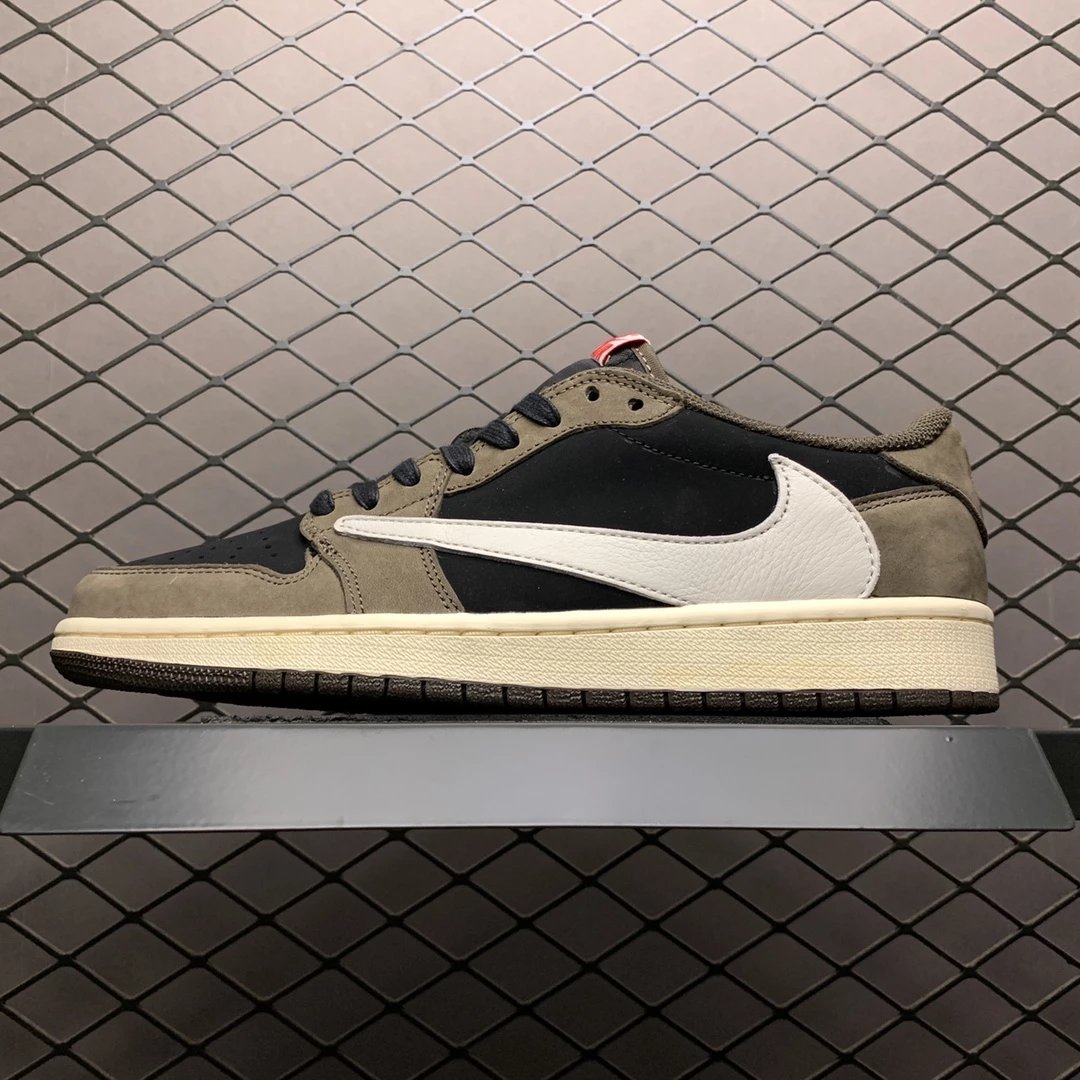 AJ1 deep brown inverted hook low top