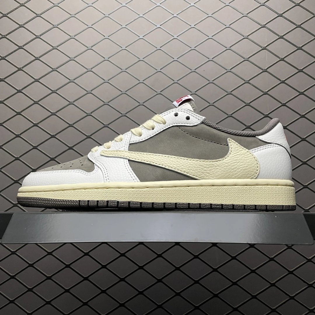 AJ1 white brown inverted hook low top