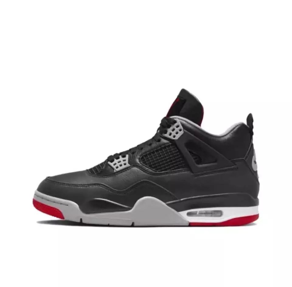 AJ4 leather black and red