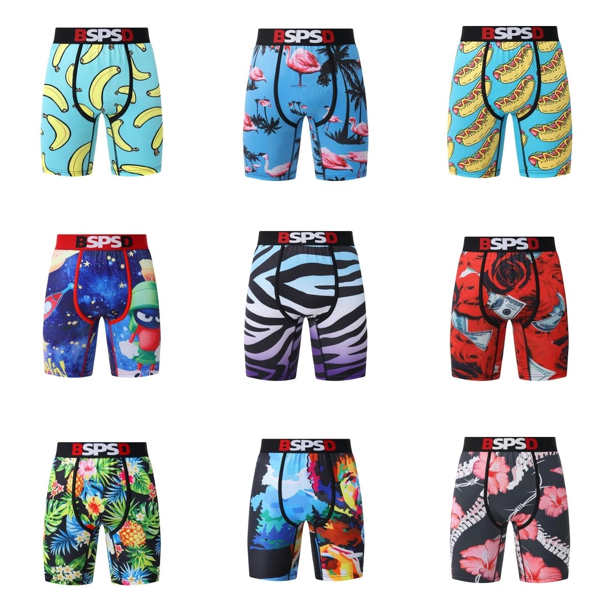 BSPSD Men's Boxer Briefs with Various Colorful Prints
