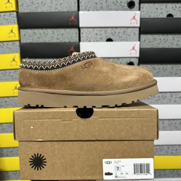 UGG Tasman Shearling-Trimmed Suede Slipper Beige - 1