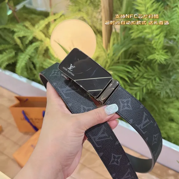 Louis Vuitton Damier Graphite Automatic Buckle Belt Black - 50