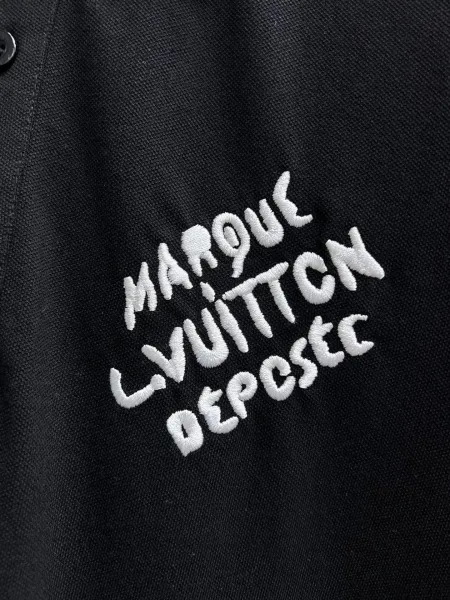 Louis Vuitton Marque L.VUITTON Déposé Polo Black Polo Shirt - 20