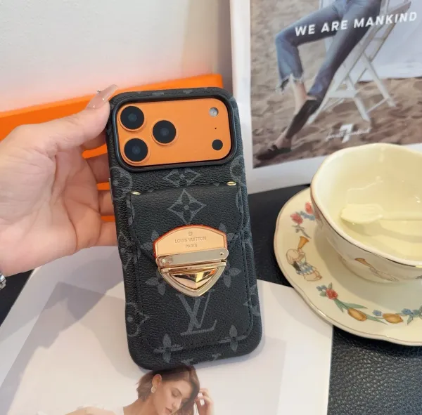 Prada Saffiano Leather Phone Case with Card Holder and Mini Crossbody Strap in Red Phone Accessories - 18