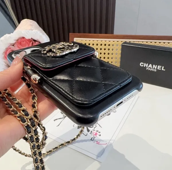 Prada Saffiano Leather Phone Case with Card Holder and Mini Crossbody Strap in Red Phone Accessories - 84