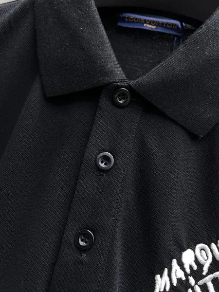 Louis Vuitton Marque L.VUITTON Déposé Polo Black Polo Shirt - 19