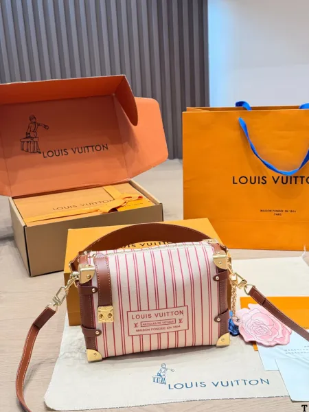 Louis Vuitton Petite Malle Striped Canvas Crossbody Bag - 1