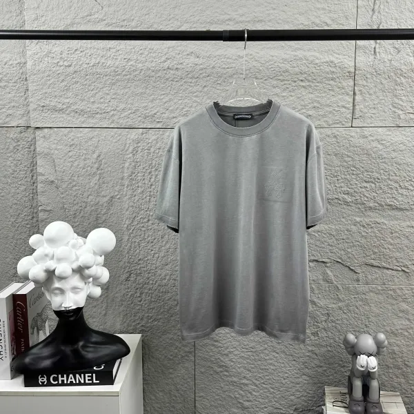 Chrome Hearts Cross Embroidery Washed Gray T-Shirt - 1